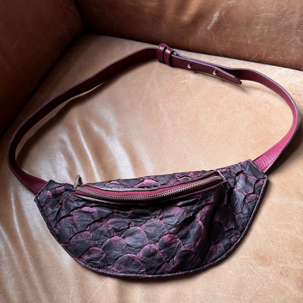 Piper and Skye Mac Pack in purple maroon crossbody belt bag Fanny pack luxury